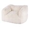 Adult Bean Bag Sofa Chair with Armrests Fluffy Foam Filling Beige
